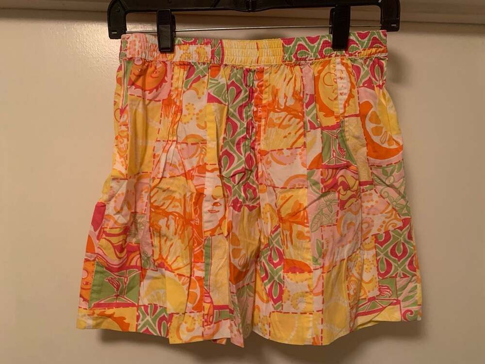 Lilly Pulitzer Happiest Hour Patchwork Print Elastic Waist Skirt